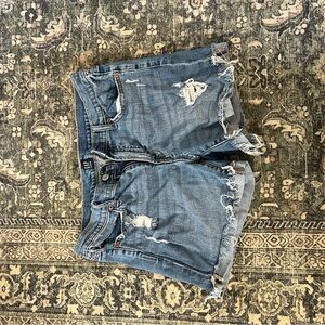 GAP Blue Distressed Jean Shorts